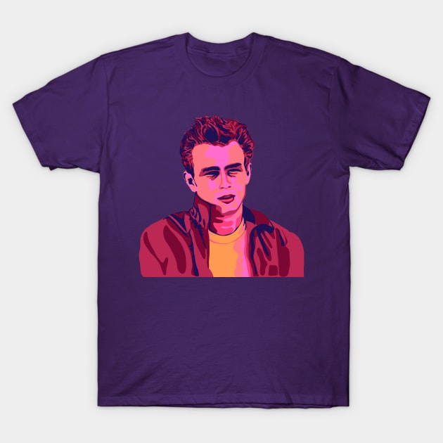 James Dean Portrait T-Shirt by Slightly Unhinged